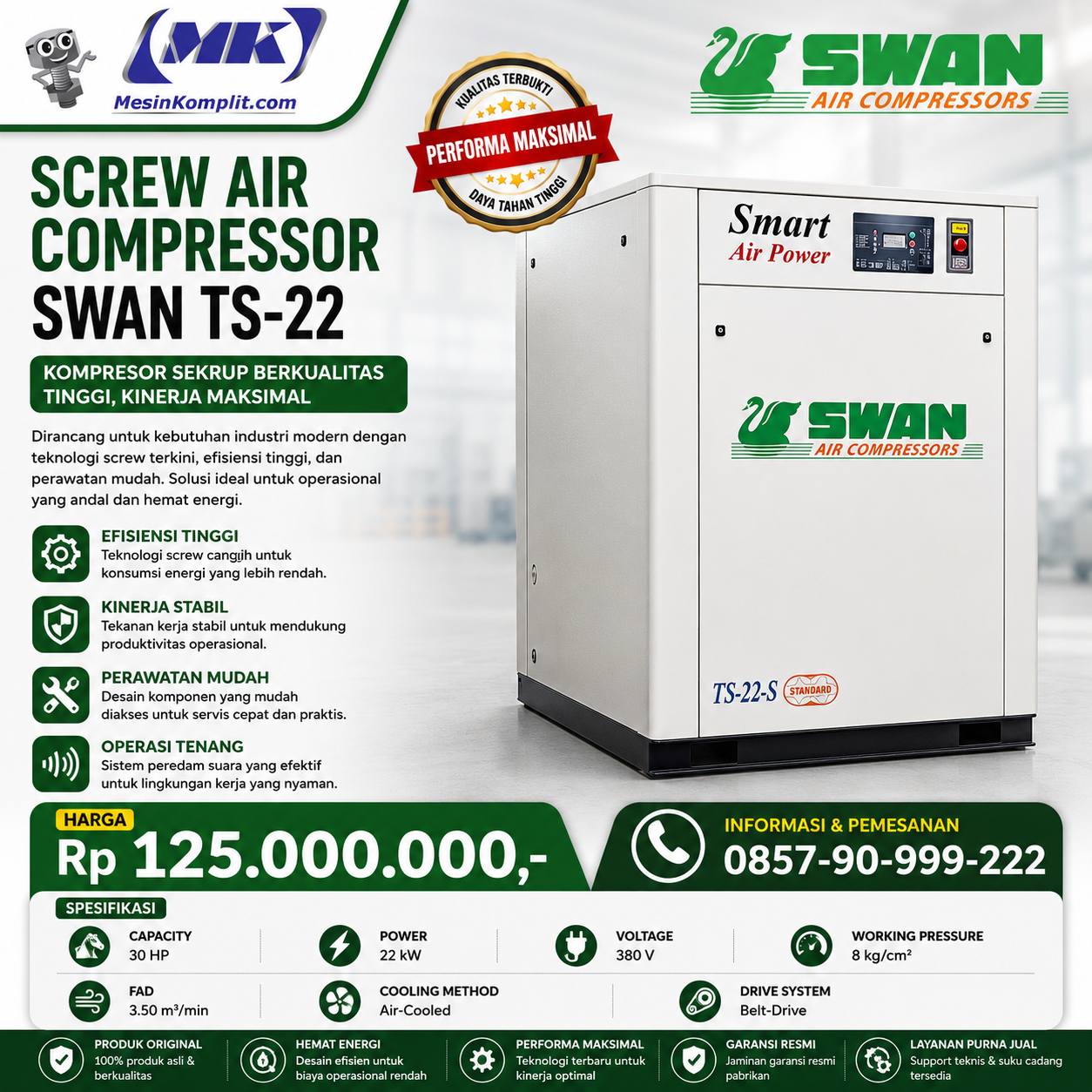 Kompresor Angin Rotary Sc...